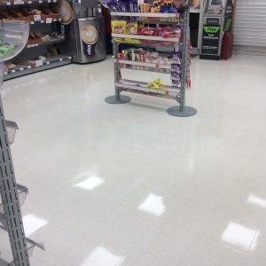 After retail floor cleaning & resealing