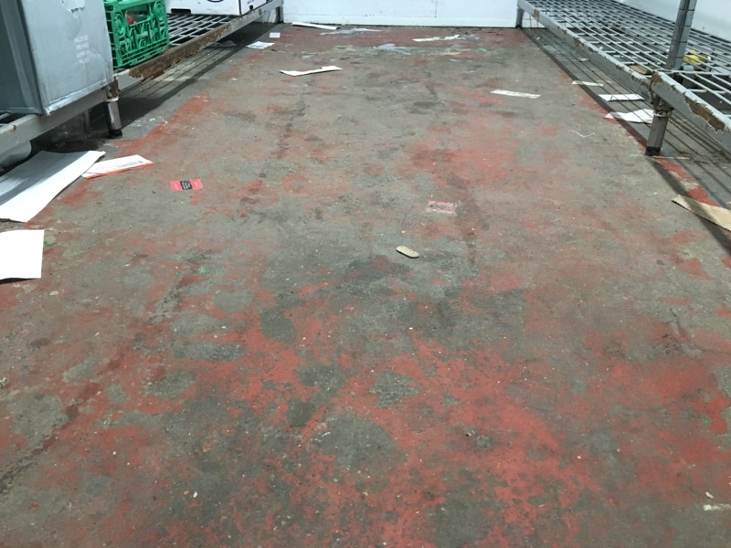Chiller Flooring before cleaning