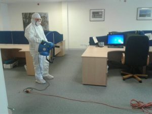 Our fogging team get a local office ready for the staff to return