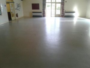 Before our team commenced work the floor is dull and looks worn