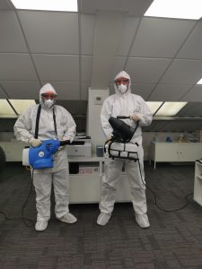 Our team use fogging technology to protect our offices from viruses and bacteria.