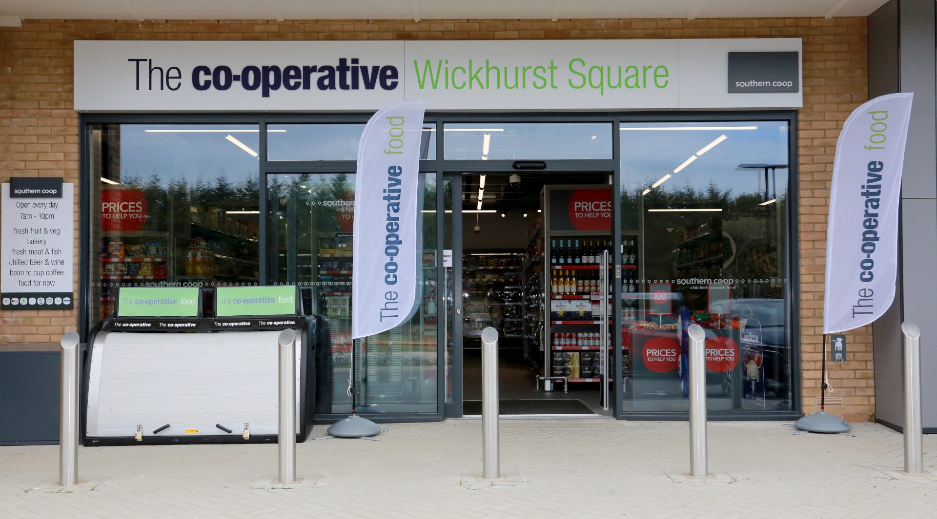 Photos showing the finished Co-op ready for opening