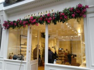 Pictures showing the team cleaning the new Jimmy Fairly store in Hampstead whilst teh builders continue to work.